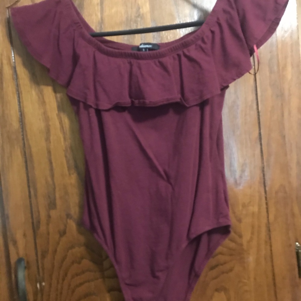 Burgundy body suit